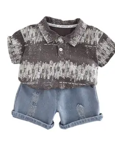 StyleCast x Revolte Boys Printed T-shirt With Shorts