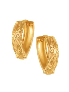 DIVASTRI Gold-Plated Circular Shaped Hoop Earrings