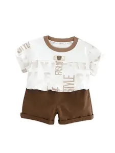 StyleCast x Revolte Boys Printed Pure Cotton T-shirt With Shorts