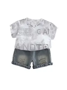 StyleCast x Revolte Boys Printed Pure Cotton T-shirt with Shorts