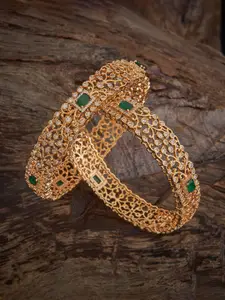 Kushal's Fashion Jewellery Set Of 2 Rose Gold-Plated Stones Embellished Bridal Bangles