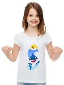 SHUBHAM DESIGNER GALLERY Girls Graphic Printed Round Neck T-shirt