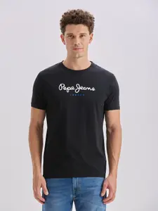 Pepe Jeans Brand Logo Printed Pure Cotton Slim Fit T-shirt
