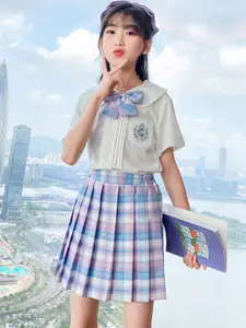 StyleCast x Revolte Girls Shirt Collar Pure Cotton Top with Skirt