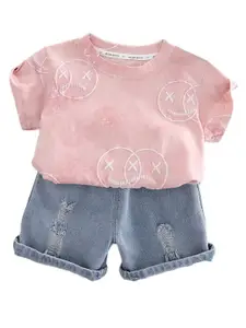 StyleCast x Revolte Boys Printed Round Neck T-shirt With Shorts