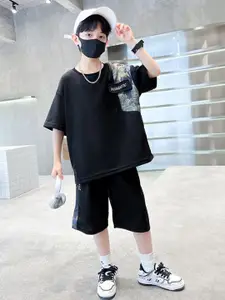 StyleCast x Revolte Boys Printed T-shirt With Shorts