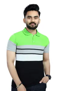 Moda Rapido Men Striped Polo Collar T-shirt