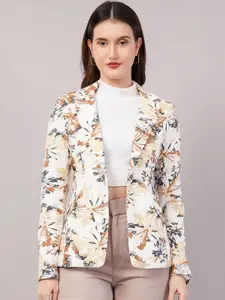 Purple State Printed Slim-Fit Single Breasted Blazer