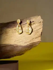 AMI Gold-Plated Classy Contemporary Drop Earrings