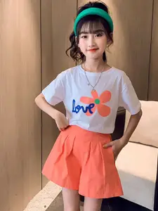 StyleCast x Revolte Girls Floral Printed Pure Cotton T-shirt & Shorts