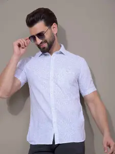 Crimsoune Club Men Classic Fit Floral Printed Spread Collar Cotton Casual Shirt