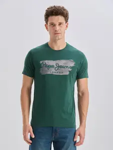 Pepe Jeans Brand Logo Printed Pure Cotton Slim Fit T-shirt