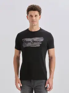 Pepe Jeans Brand Logo Printed Pure Cotton Slim Fit T-shirt