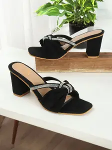 DIPYO Embellished Block Sandals