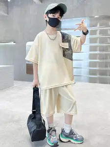 StyleCast x Revolte Boys Printed Pure Cotton T-shirt With Shorts