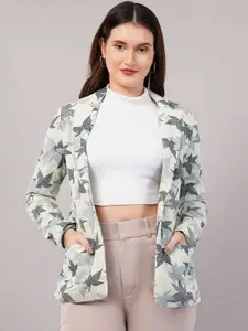 Purple State Printed Slim-Fit Single Breasted Blazer