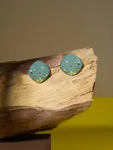 AMI Gold-Plated Square Enamelled Studs