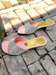 FABBMATE Girls Embellished Party Block Sandals