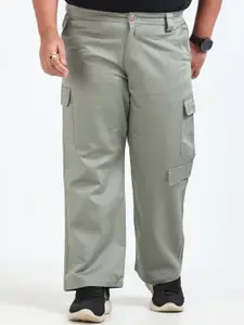 NEVER NEUD Men Plus Size Losse Fit Boohoo Curve Cargos Trousers