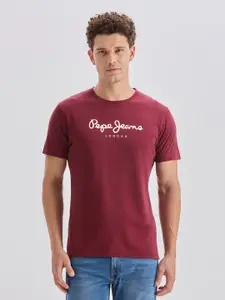 Pepe Jeans Pure Cotton Brand Logo Printed Slim Fit T-shirt