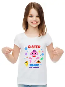 SHUBHAM DESIGNER GALLERY Girls Graphic Printed Round Neck T-shirt