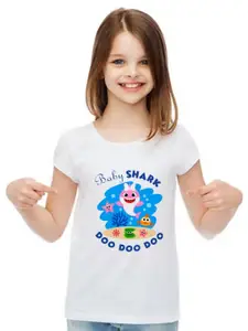 SHUBHAM DESIGNER GALLERY Girls Graphic Printed Round Neck T-shirt