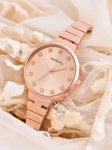 DressBerry Women Embellished Dial & Bracelet Style Straps Analogue Watch HOBDB-324-RG