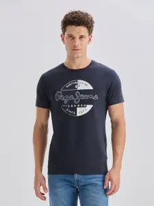 Pepe Jeans Brand Logo Printed Pure Cotton Slim Fit T-shirt