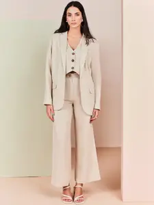 Sage by Mala Lorenza Single-Breasted Linen Blazer