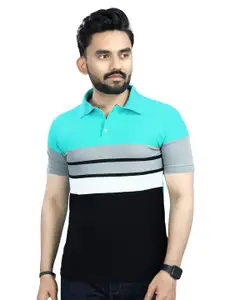 Moda Rapido Men Striped Polo Collar T-shirt
