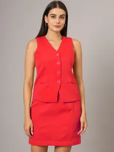 BRINNS V-Neck Waistcoat With Skirt