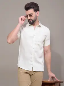 Crimsoune Club Men Classic Fit Solid Spread Collar Cotton Casual Shirt