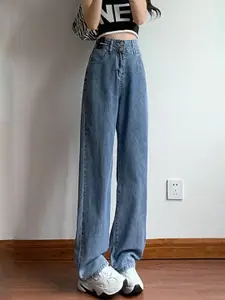 DressBerry Women Straight Fit Mid-Rise Cotton Jeans