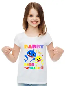 SHUBHAM DESIGNER GALLERY Girls Graphic Printed Round Neck T-shirt