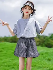 StyleCast x Revolte Girls Pure Cotton T-shirt With Shorts