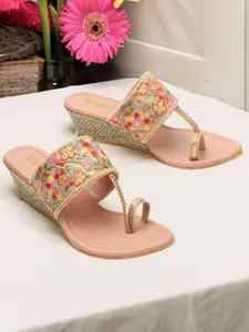 DIPYO Women Embellished Party Wedge Sandals