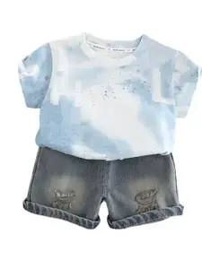 StyleCast x Revolte Boys Printed Pure Cotton T-shirt With Shorts