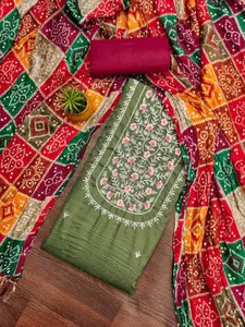 Maroosh Floral Embroidered Thread Work Unstitched Dress Material