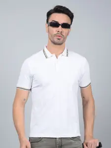 Crimsoune Club Men Solid Polo Collar Cotton Slim Fit T-shirt