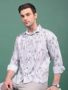 Crimsoune Club Men Classic Fit Abstract Printed Spread Collar Cotton Casual Shirt