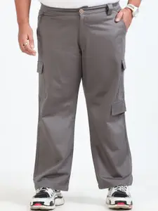 NEVER NEUD Men Plus Size Losse Fit Boohoo Curve Cargos Trousers