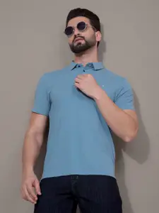 Crimsoune Club Men Solid Polo Collar Cotton Slim Fit T-shirt