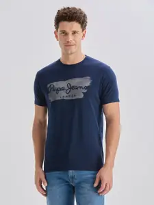 Pepe Jeans Pure Cotton Brand Logo Printed Slim Fit T-shirt