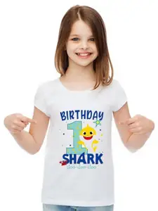 SHUBHAM DESIGNER GALLERY Girls Graphic Printed Round Neck T-shirt