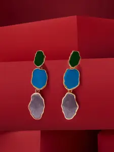 AMI Gold-Plated Contemporary Drop Earrings