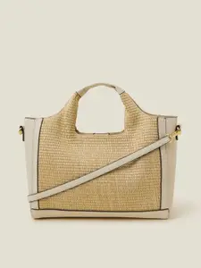 Accessorize Women Jute Faux Leather Handbag