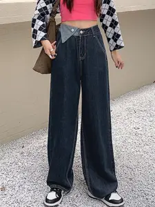 DressBerry Women Mid-Rise Straight Fit Cotton Jeans