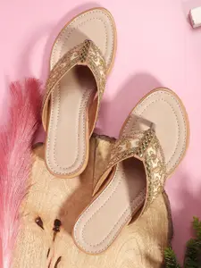 DIPYO Women Embellished Round Toe Comfort Sandals