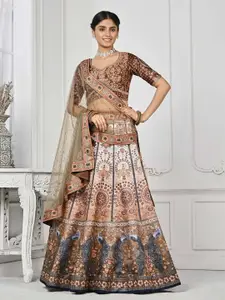 SAPTRANGI Embellished Beads and Stones Ready to Wear Lehenga With Blouse And Dupatta