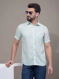 Crimsoune Club Men Classic Fit Abstract Printed Spread Collar Cotton Casual Shirt